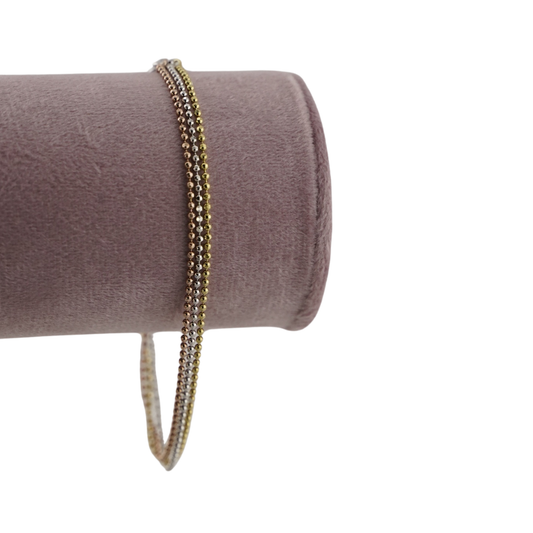 Tri-Tone Layered Bead Bracelet