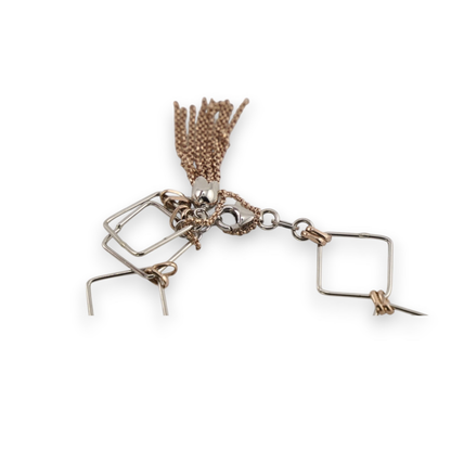 Geometric Square Link Tassel Bracelet
