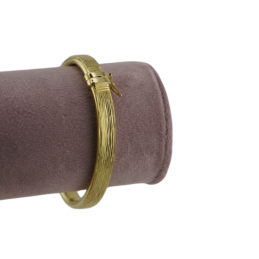 Textured Gold Hinged Bracelet