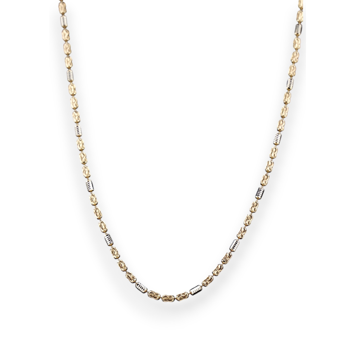 Two-Tone Diamond Cut Chain Necklace
