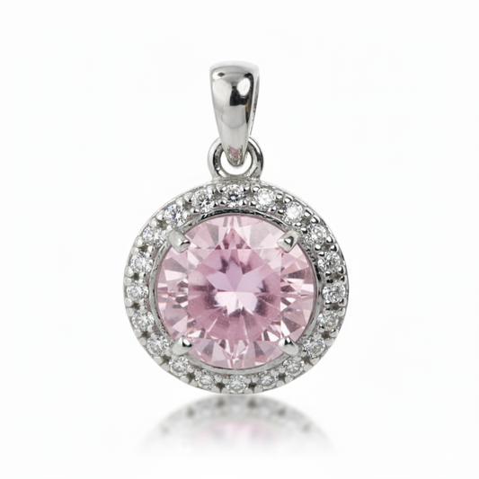 Rose Quartz Halo Pendant