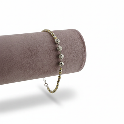 Two-Tone Textured Bead Bracelet