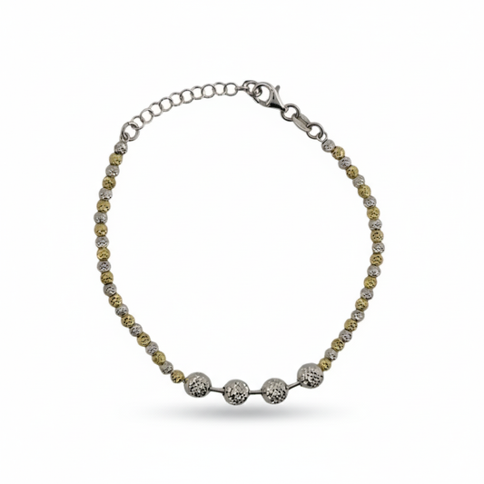 Two-Tone Textured Bead Bracelet