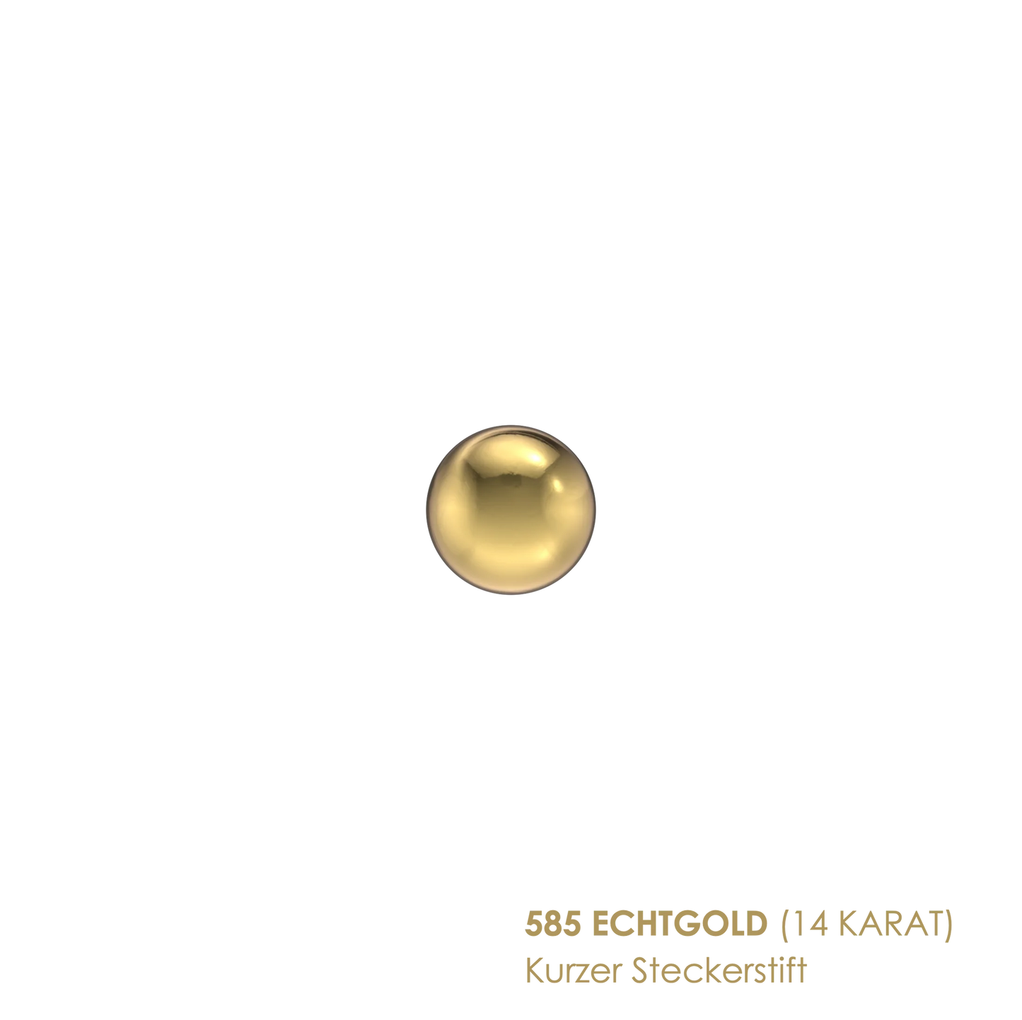Ball - 3mm - 585 (14 carat) yellow gold - short plug pin