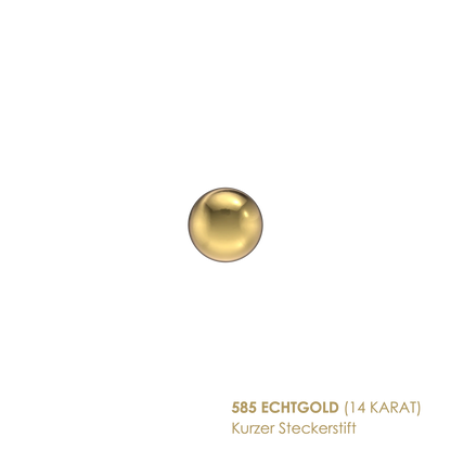 Ball - 3mm - 585 (14 carat) yellow gold - short plug pin