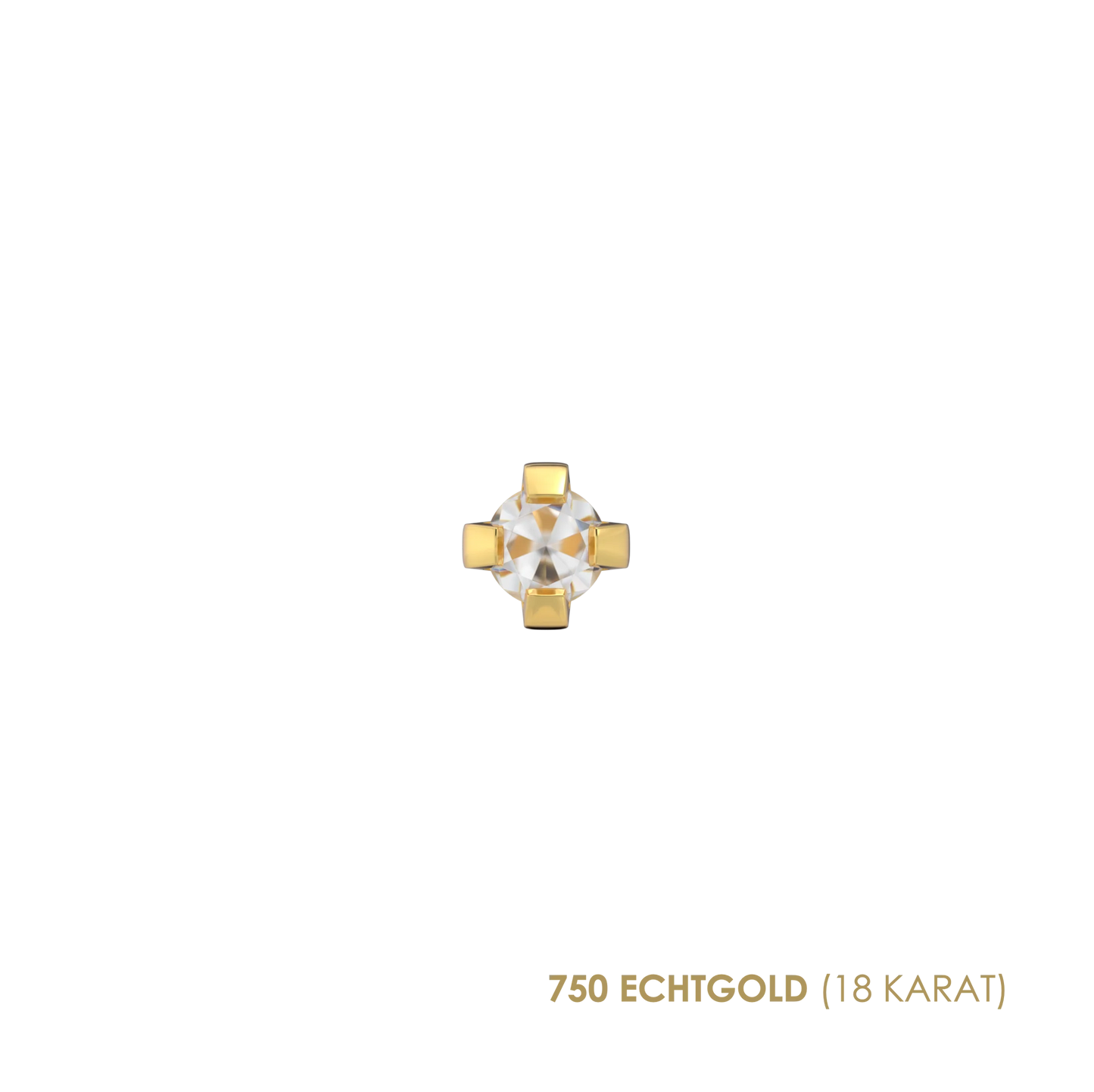 Cubic Zirconia - 2mm - 750 (18 carat) yellow gold