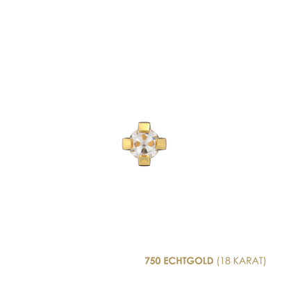 Cubic Zirconia - 2mm - 750 (18 carat) yellow gold