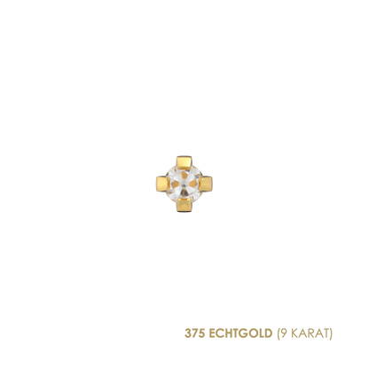 Cubic Zirconia - 2mm - 375 (9 carat) yellow gold